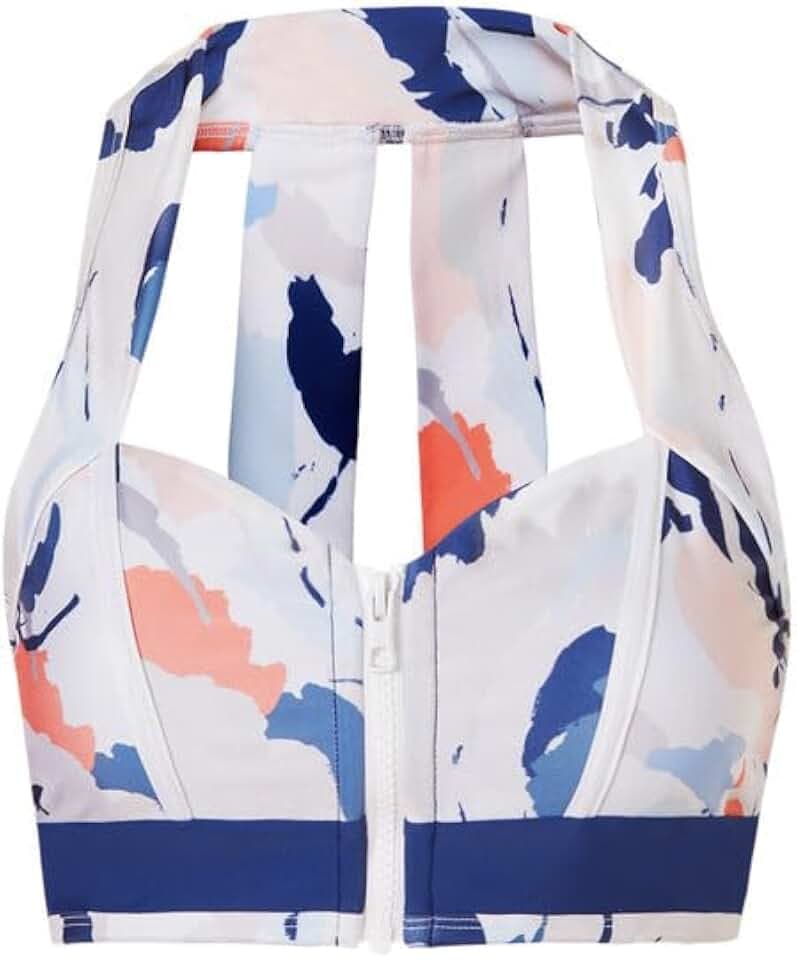 MF -Sea® Jackie Bikinioberteil, Mehrfarbig, Bikini mit Halterschnitt, Reißverschluss vorne, Polyester und Elastan, ideal zum Schwimmen, Surfen, andere Wassersportarten. (S)