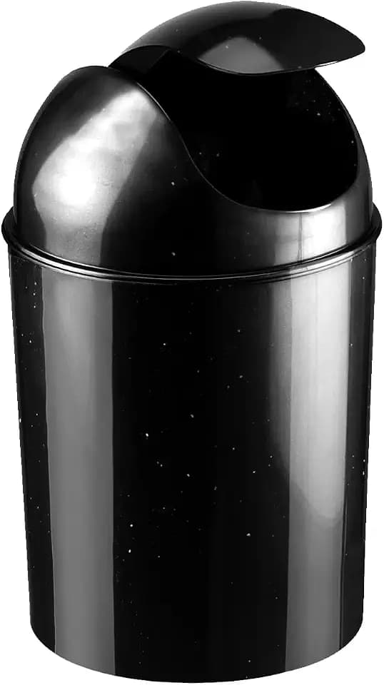 Umbra 1.25 Gallon Mini Waste Can with Removable Swing-Top Lid - Small Garbage Bin for Kitchen, Bathroom, Bedroom, Office - Compact Trash Can Fit Under Tables & Counters - Galaxy Black