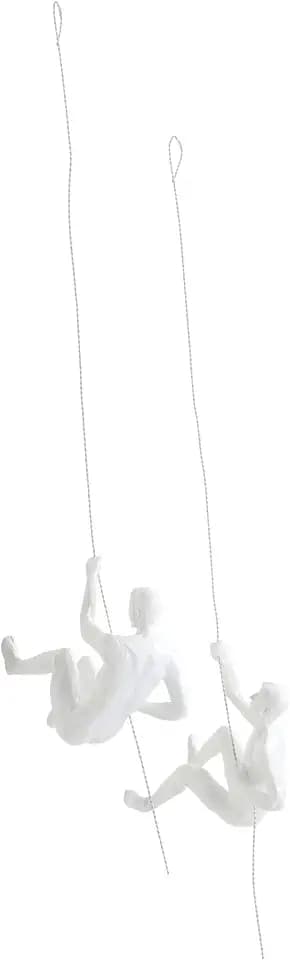 JOTEX Human Climbers Dekorative Figuren, 2er-Set Turner für Wanddeko, Rostbraun - Weiß, 18X21X8 cm