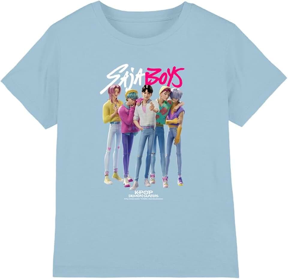 KPop Demon Hunters Unisex Kinder Kpop Demon Hunters - Saja Boys Boy Band Kids T Shirt T-Shirt (1er Pack)
