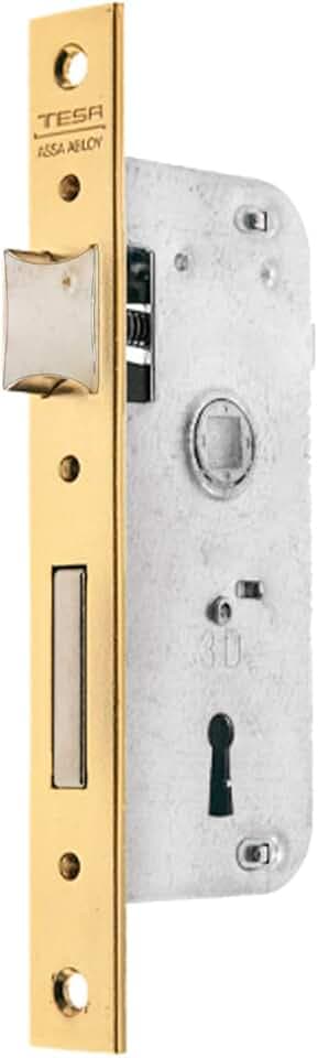 TESA 3012308 Einsteckschloss für Holztüren, Dornmaß 40 mm, Bronze/Messingfarben