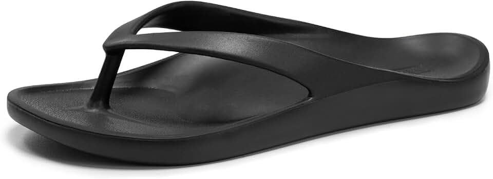 FITORY Flip Flops for Women Men Summer Arch Support Shower Black Size 10