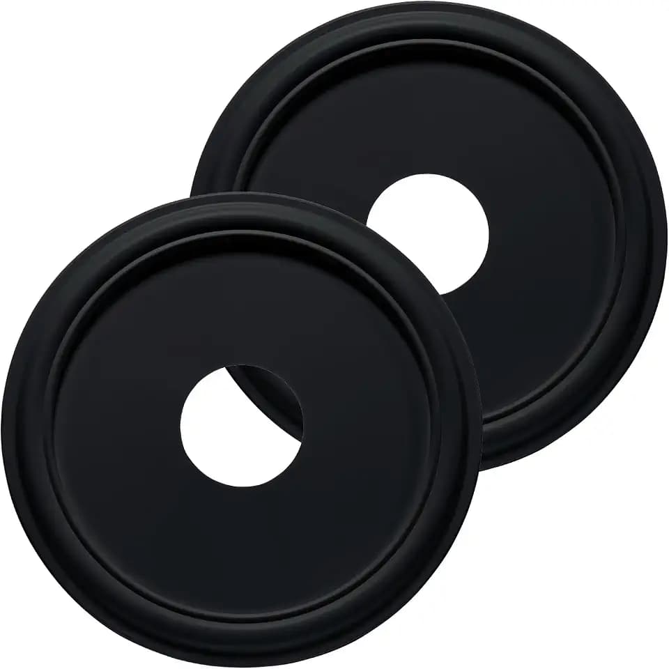 Molded Nylon Ceiling Medallion for Light Fixtures and Ceiling Fans Black 13"OD x 4"ID x 1-1/8"P (Fits Canopies up to 10-1/2")