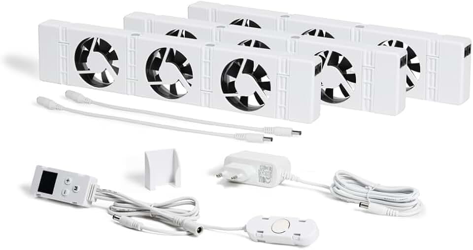SpeedComfort Heizkörper Ventilator mit Control Sensor - Trio-Set (3x) - Bis zu 22% Energieeinsparung - Heizungsventilator Wärmepumpen-geeignet - Mehrere Geschwindigkeiten - Flüsterleise