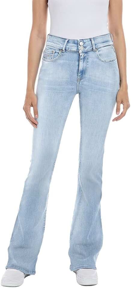 Replay Damen Jeans Schlaghose New Luz Flare