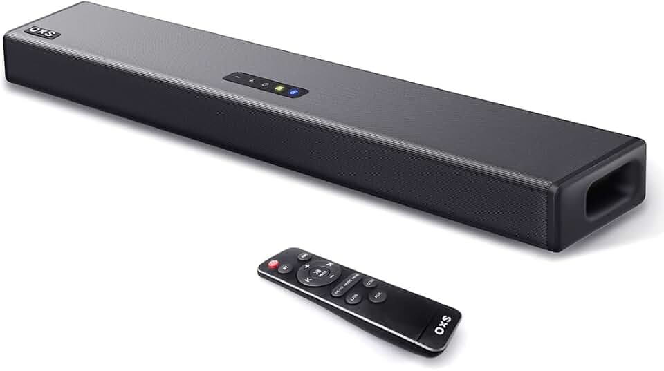 OXS S3 Soundbar für Fernseher, Heimkino-Audio mit Bluetooth 5.0, dynamischer Bass, 3D-Surround-Sound, Dialogverbesserung, AUX/optisch/koaxial kompatibel, mehrere Klangmodi, wandmontierbar