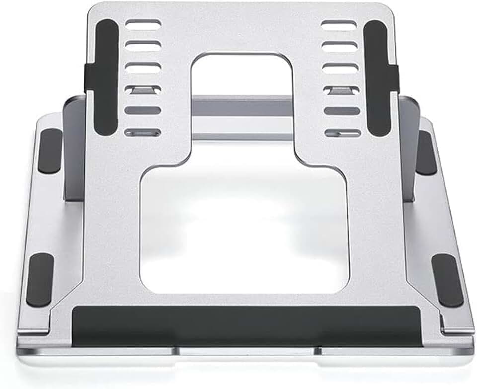 Vortex D24-3 Silver Laptop-Ständer Verstellbarer Laptop-Tablet-Ständer Multi-Winkel-Ständer Telefonständer Tragbarer Faltbarer Laptop-Riser für MacBook Air/Pro und mehr Notebooks 10-17,3"-Grau