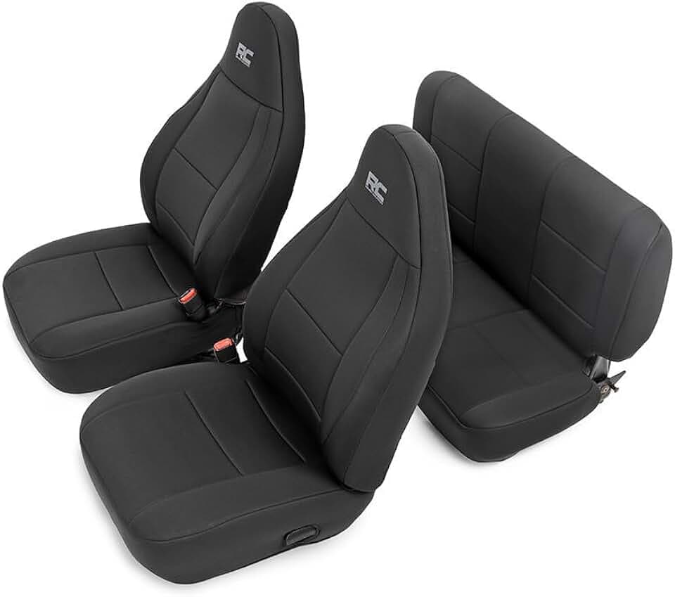 Rough Country Neopren-Sitzbezüge, passend für Jeep Wrangler TJ, Baujahr 2003–2006, 1./2. Reihe, wasserabweisend, 91001