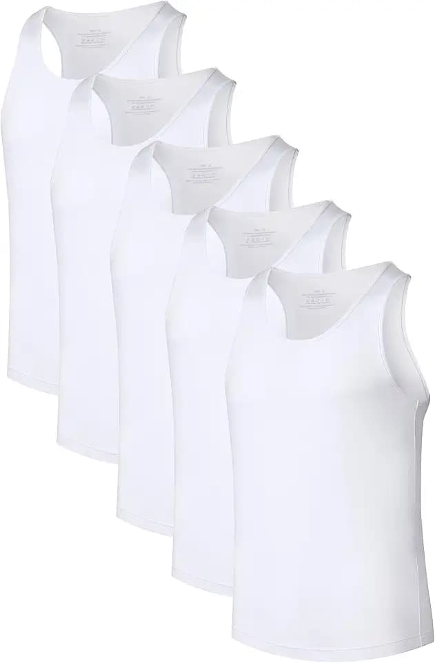 COLORFULLEAF Men's Bamboo Rayon Undershirts Tank Tops Men Crew Neck Stretchy Tank Shirts Pack(1 or 3)