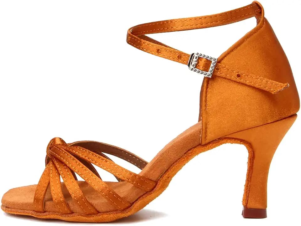 HIPPOSEUS Damen Latein Tanzschuhe mit Strass Peep Toe Salsa Bachata Tango Tanzschuhe Hochzeit Party Sandalen,Model L506
