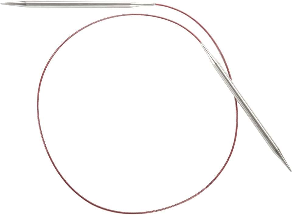 ChiaoGoo 32-Inch Red Lace Stainless Steel Circular Knitting Needles, 4/3.5mm