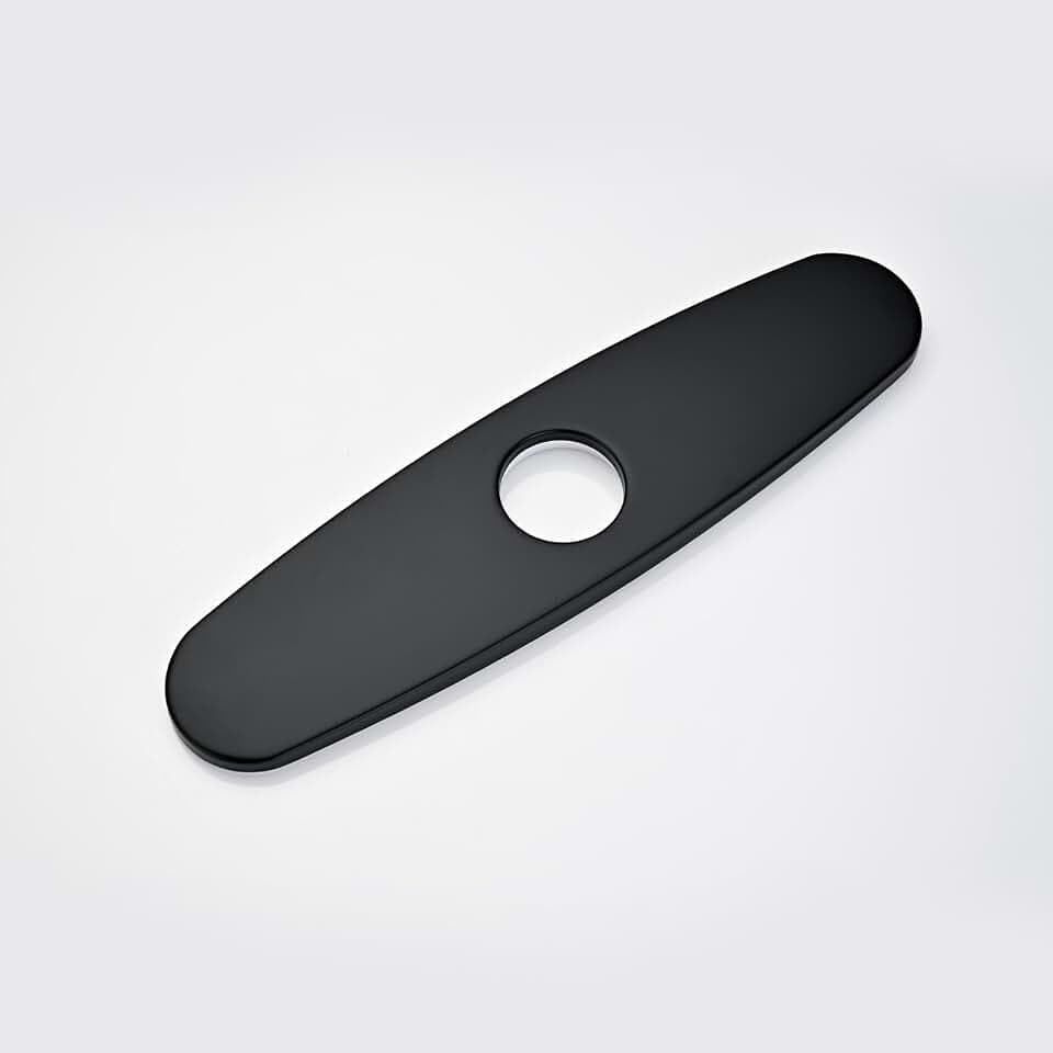 Faucet Cover Plate, Stainless Steel Deck Plate for Kitchen Sink Faucet Single Hole or Bathroom Faucet 1-3 Hole Faucet Hole Cover Round 10 Inch (Matte Black)
