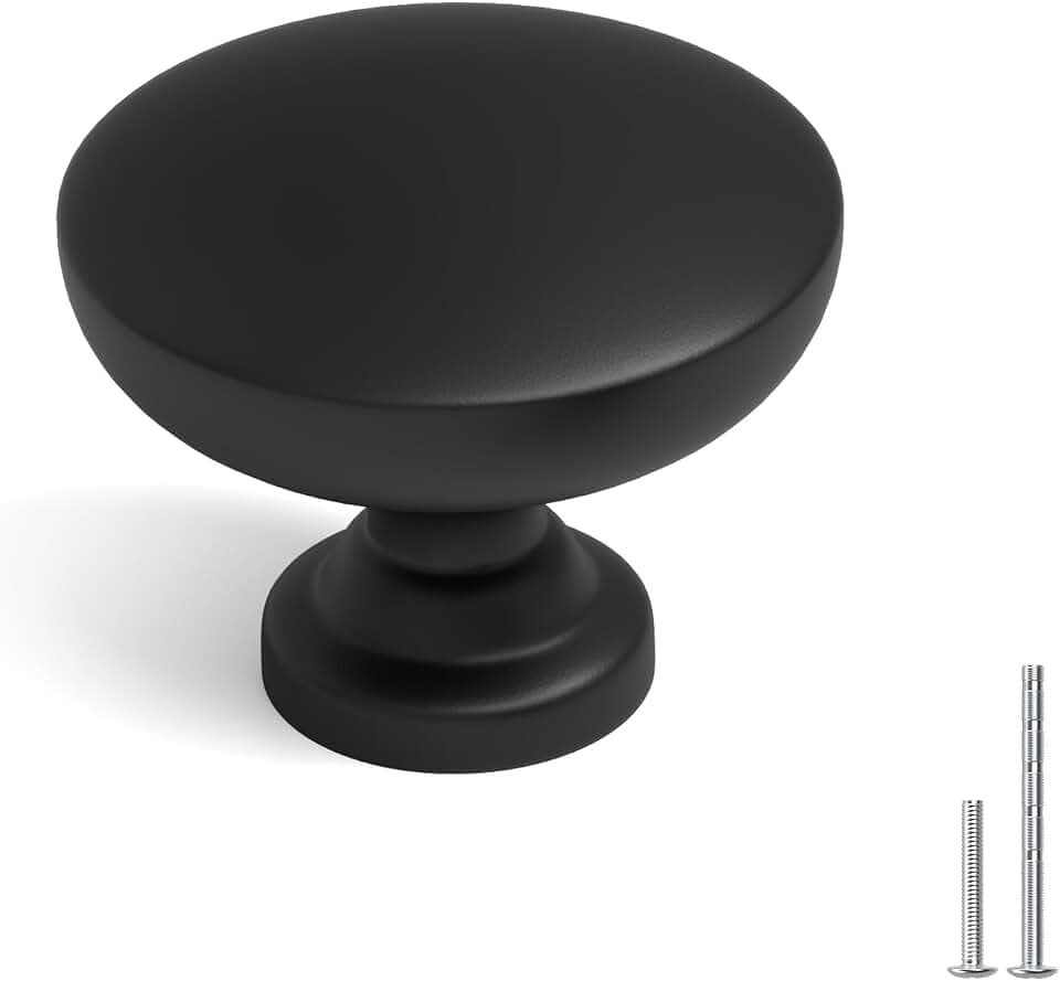 homdiy 15 Pack 1-3/16in Black Cabinet Knobs Dresser Closet Knobs