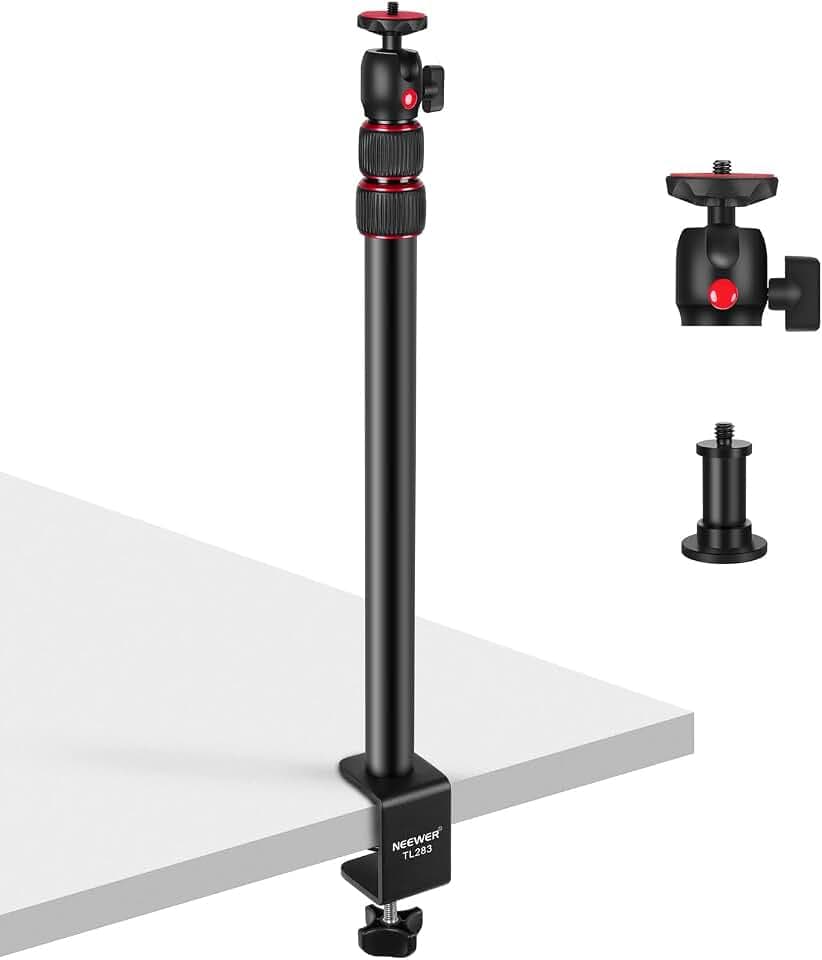 NEEWER Extendable Camera Desk Mount with Ball Head, 17"-40", TL283(RED)