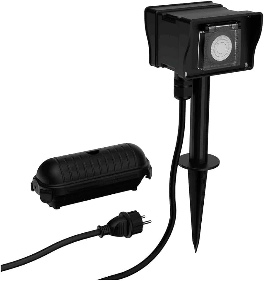 ANSMANN Outdoor Zeitschaltuhr AES8, mechanischer 24-Stunden-Timer
