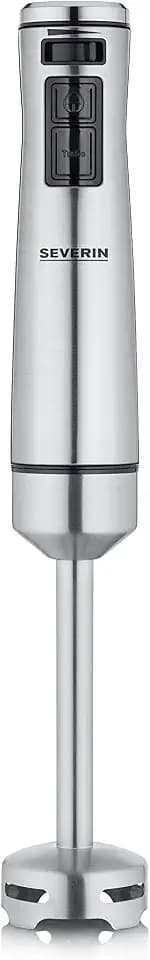 SEVERIN Stabmixer mit Premium-Set, abnehmbarer Mixstab 4-Klingen-Edelstahlmesser, mit Pürierstab, Schneebesen, Multizerkleinerer, Kartoffelstampfer und Mixbehälter, SM 3774