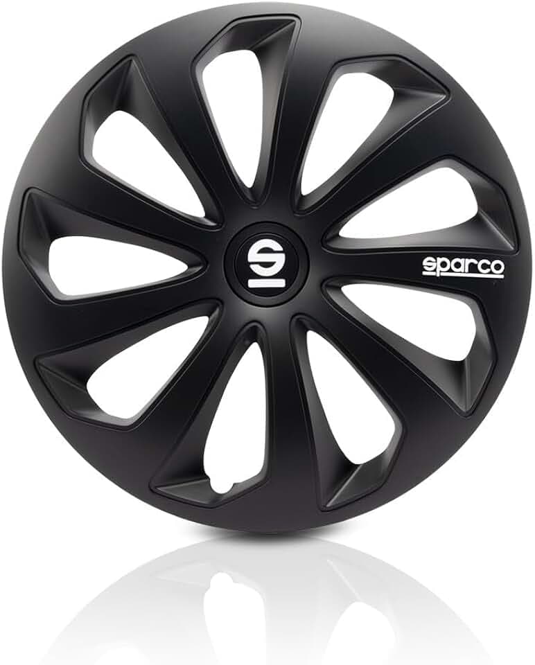 Sparco Satz von 4 14-Zoll-Radkappen Sicilia SPC1470BK Schwarze Autoradkappe