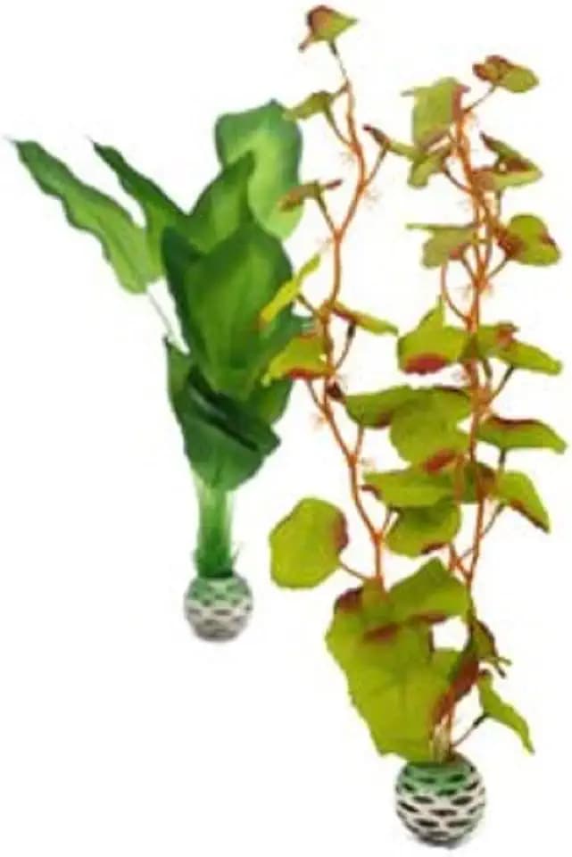 biOrb Medium Green Silk Plant Set, Colorful and Durable Aquarium Decorations