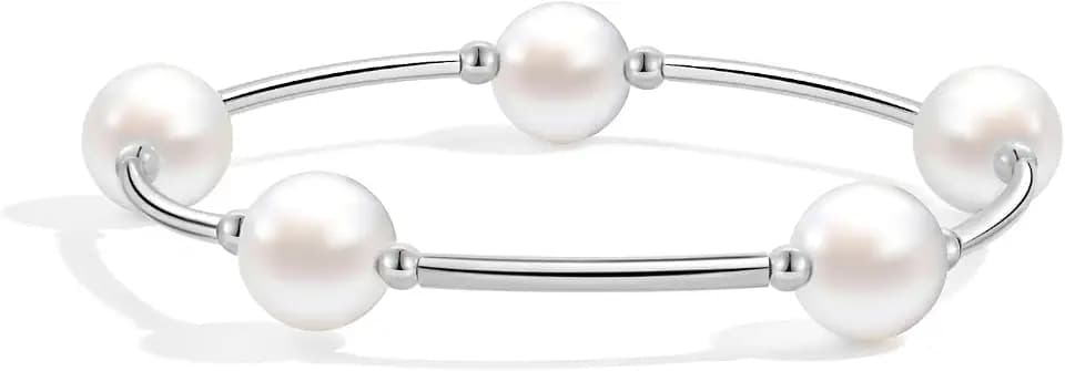 Elegance 11 designs 10mm Crystal White Pearl Blessing Bracelet