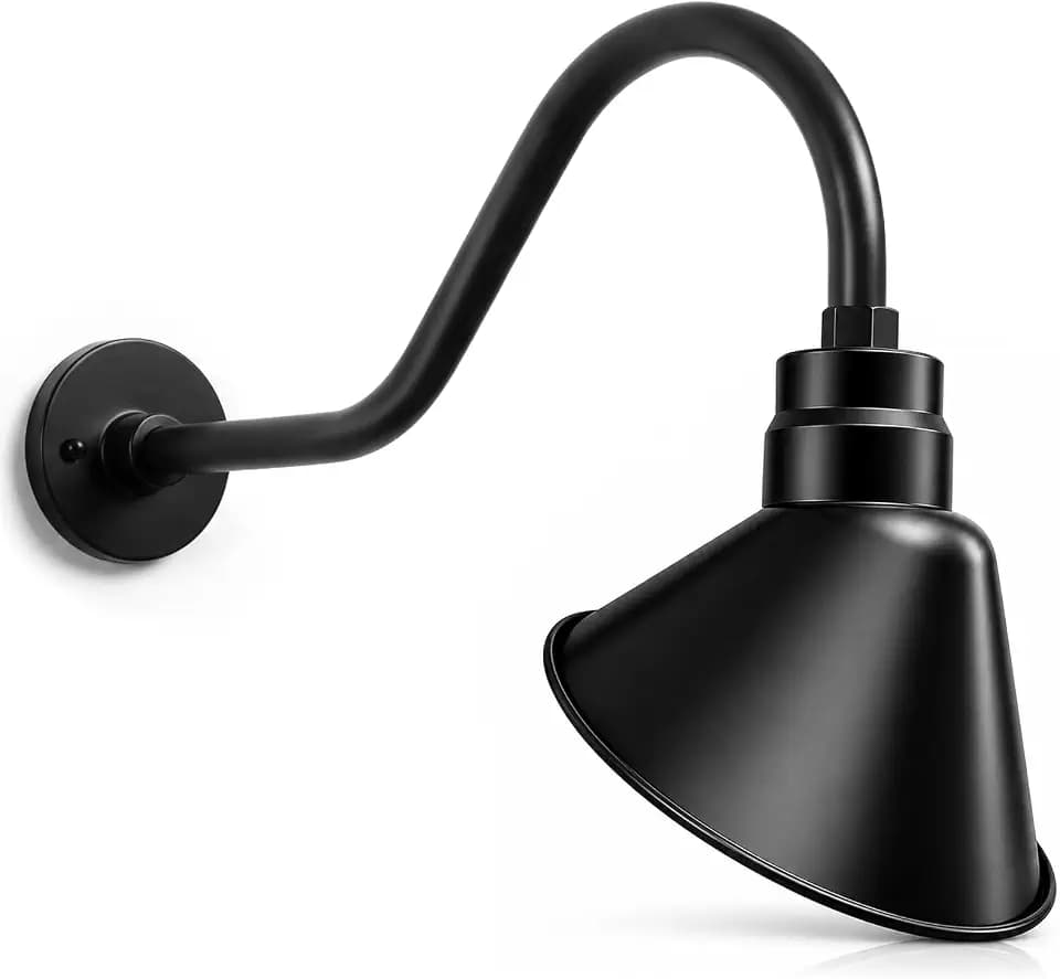 10in. Satin Black Angle Shade Gooseneck Sign Light, 5000K Cool White