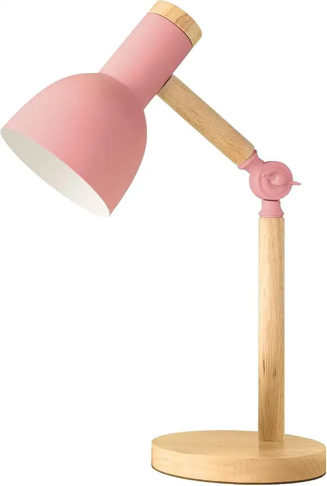 himmel Tischlampe,Einstellbare Holz Tischlampe,Kinder Schreibtischlampe für Schlafzimmer,Wohnzimmer,E27 Sockel Lesen neben Lampe (Rosa)