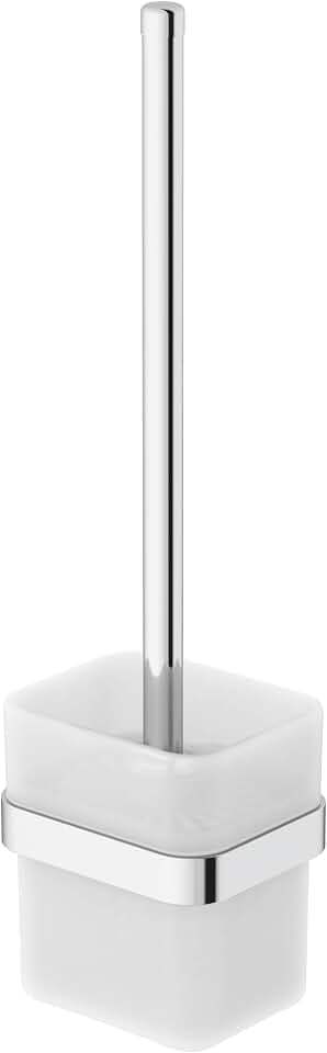Lenz WC-Bürstengarnitur Aura in Chrom – Herausnehmbarer Glasbehälter