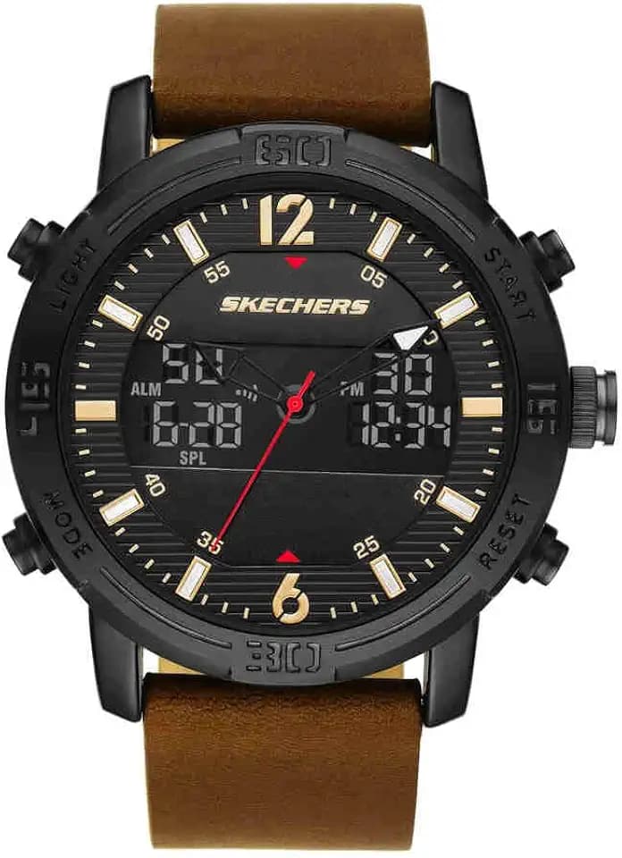 Skechers Herrenuhr, Anadigi Uhrwerk mit Silikon-, Leder- oder Edelstahlarmband
