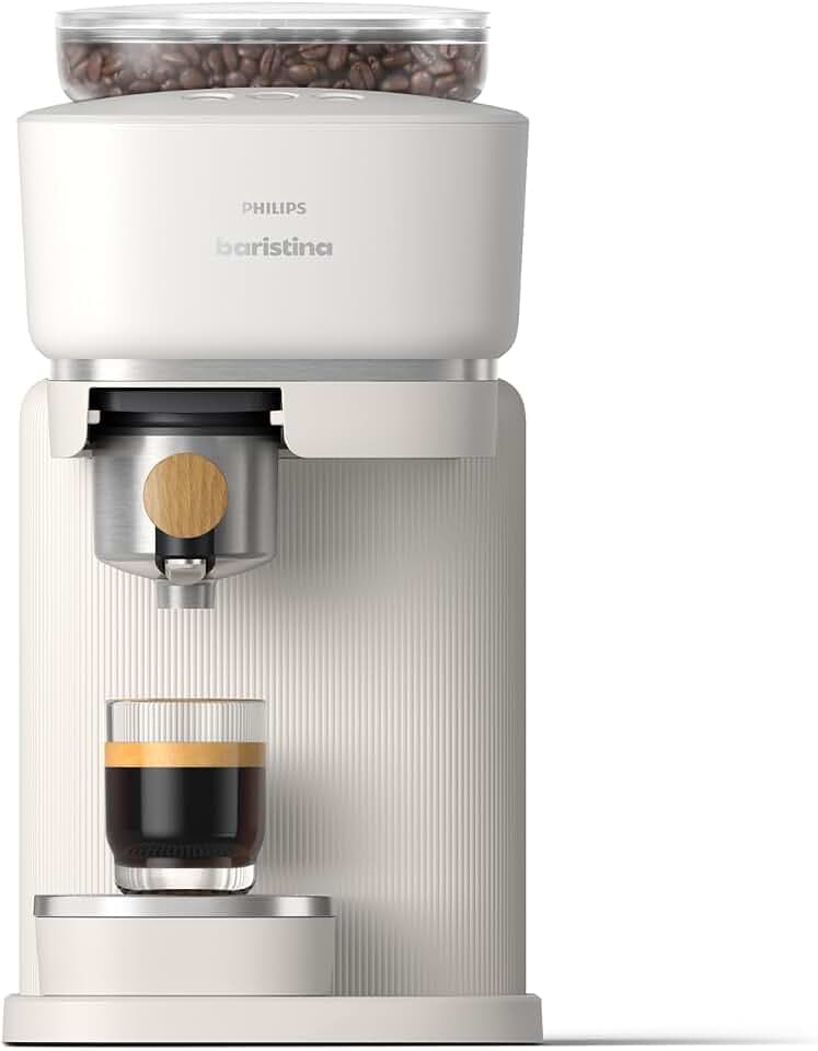 PHILIPS Baristina Espressomaschine, Weiß, Café Crema auf Knopfdruck