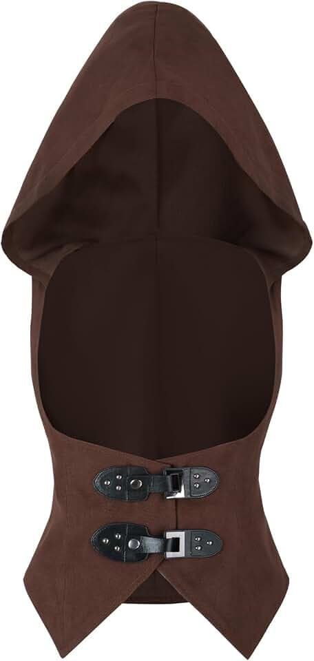 NSPSTT Medieval Hooded Underbust Corset for Women Brown Renaissance Bustier