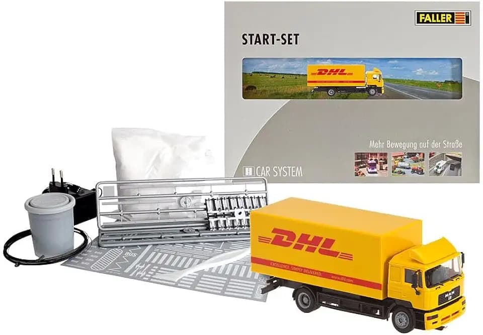 FALLER 161607 - Car System Start-Set Lastkraftwagen DHL, Gelb
