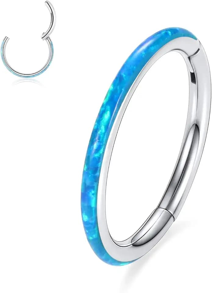 PEAKLINK Hinged Nose Hoop Ring Surgical Steel Conch Cartilage Helix Lobe Earring for Septum Lip Tragus Daith Rook Orbital Belly Nose Piercing Jewelry
