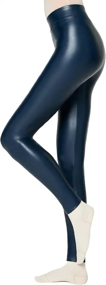 Nur Die Leggings in Leder-Optik Relax & Go Kunstleder High Waist Treggings mit weicher Innenseite & Bund Damen