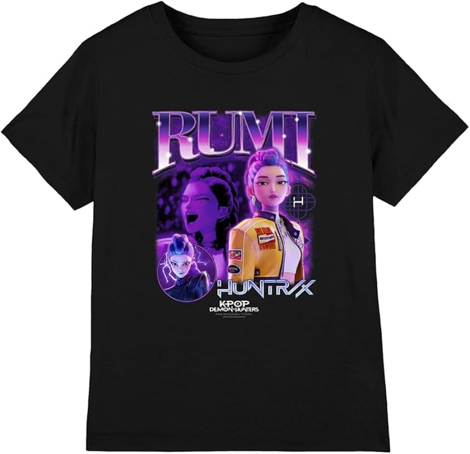 KPop Demon Hunters Unisex Kinder K-pop Demon Hunters - Huntrix Huntr/X Rumi Bootleg Kids T Shirt T-Shirt (1er Pack)