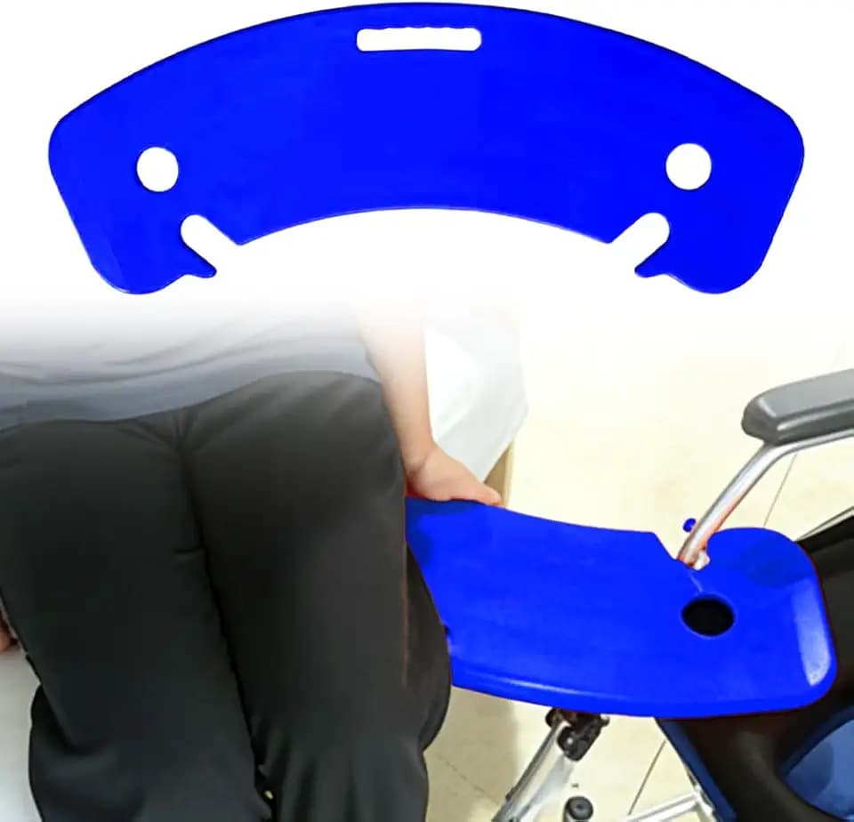 Rutschbrett für Rollstuhlfahrer, Patientenlifter, ABS-Kunststoffstahl, Tragkraft 200 kg, Transferbrett (Blau)