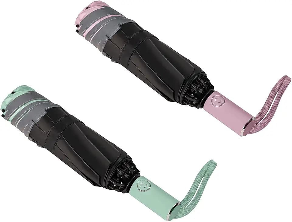 BAODINI Inverted UV Umbrella for Rain and Sun Medium Size UPF 50+ Rverse Compact Umbrella Auto Open Close