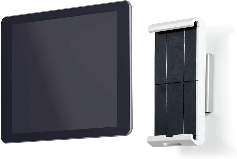 Durable Tablet Wandhalterung (für Tablets 7-13 Zoll, 360° drehbar mit Diebstahlsicherung) weiß