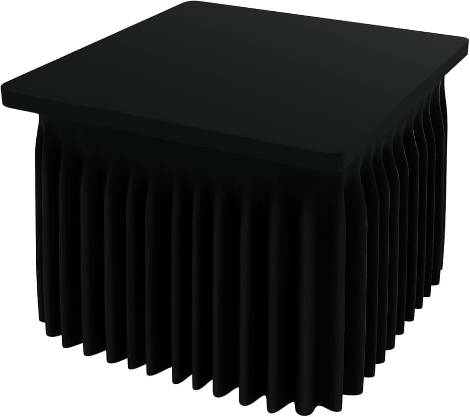 Smiry Spandex Elastic Fitted Table Cloth Skirt for 4FT Square Table