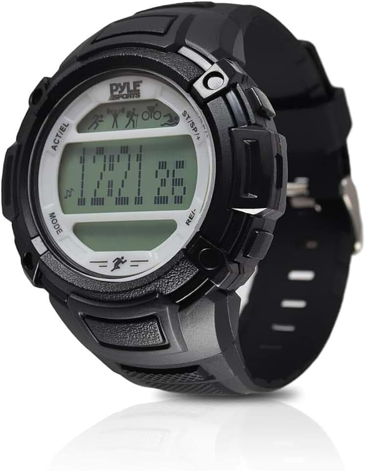 Pyle Digital Multifunction Sports Wrist Watch - Smart Fit Classic Men Women Sport Running Training Fitness Gear Tracker w/ Sleep Monitor, Pedometer, Alarm, Stopwatch, Backlight - Pyle PAST44SL (Silver)