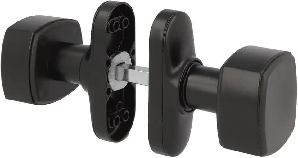 Amig - Set aus quadratischen Türknäufen mit schmaler Platte Mod. 6807-81 x 31 mm - Für Innentüren - Ideal für Schlafzimmer, Badezimmer und Büros - Schwarzes Aluminium