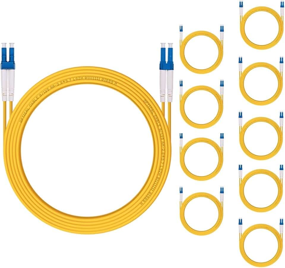 10 Pack OS2 LC to LC Fiber Patch Cable, 5m Single Mode SFP Fiber Jumper, Duplex LC-LC 9/125um, LSZH, 16.4ft, for 1G/10G SMF SFP Transceiver, Router, Networks and More, Available 0.2m - 100m