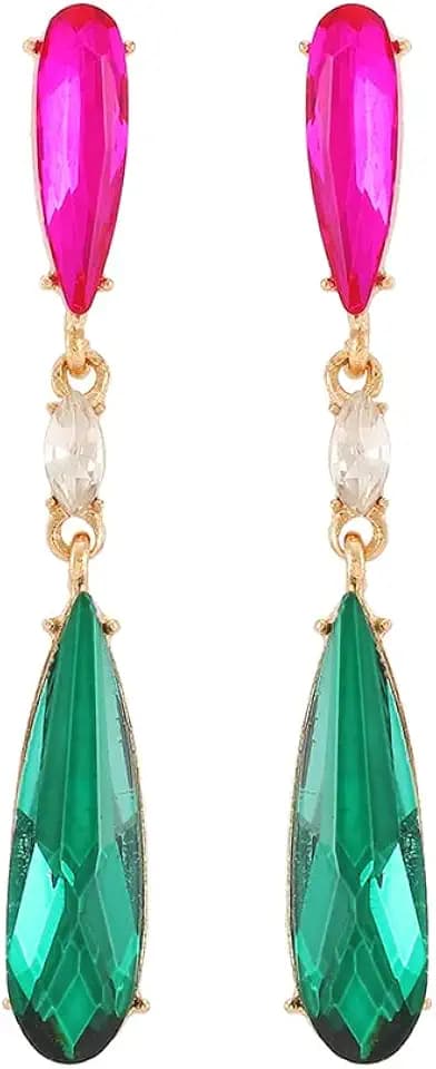 Trendy Simple Teardrop Dangle Earrings for Women Rhinestone Elegant Vintage Jewelry for Prom Party Daily Wear