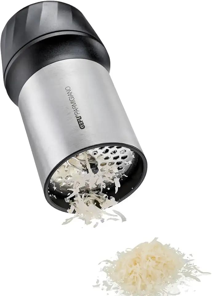 GEFU Parmesanreibe mit 2 Laser Cut Reibscheiben - Käsereibe für Hartkäse