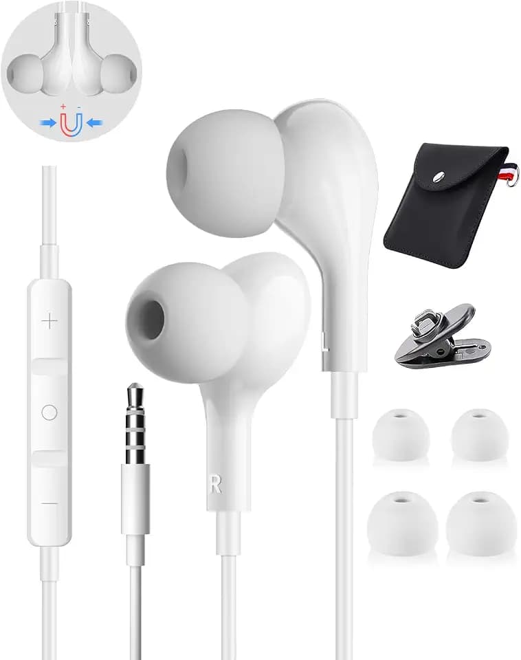 Kopfhörer mit Kabel 3,5mm Klinkenstecker In Ear Kopfhörer Kabel mit Mikrofon für Samsung High Definition Headset Kabelkopfhörer 3,5mm Klinke für Handy,iPhone,iPod,Laptop,PC,Auto AUX,TV,MP3,MP4,Gaming