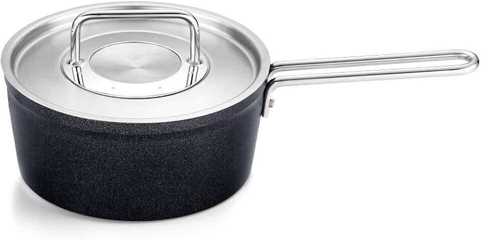 Fissler Adamant/Aluminium-Stielkasserolle (Ø 18 cm, 2 Liter) beschichtet, mit Metall-Deckel, antihaftend - Induktion