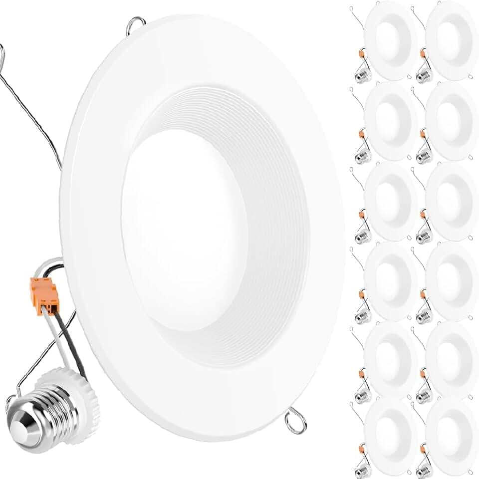 Sunco 12 Pack 6 Inch Retrofit LED Recessed Lights, 13W=120W 5000K Daylight