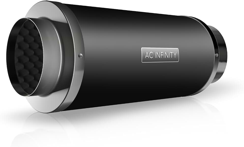 AC Infinity Inline Duct Fan Silencer 6", Noise Reduction Muffler