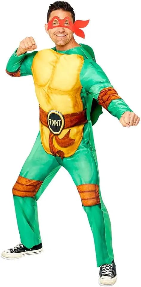 Amscan - Erwachsenenkostüm Teenage Mutant Ninja Turtles, Overall, gepolsterter Panzer, 4 Augenmasken, Superhelden, TMNT, Schildkröte, Motto-Party, Karneval