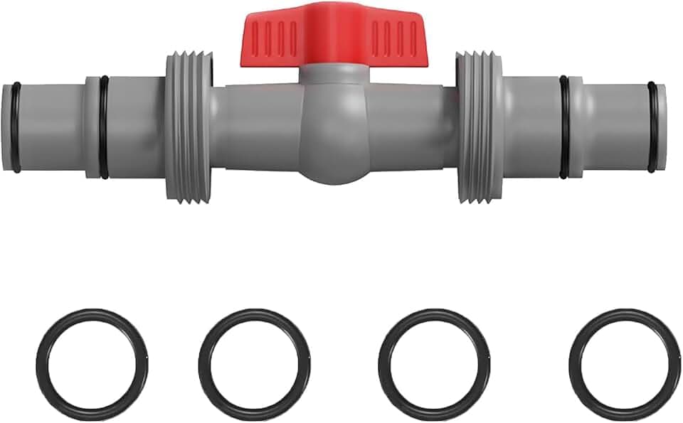 STARRICH Pool Absperrhahn mit Schlauchverbinder – PVC Kugelhahn für Poolschlauch Ø 32mm / 38mm, Ventil zur Wasserflusskontrolle, Ideal für Poolpumpe, Sandfilteranlage & Wartung