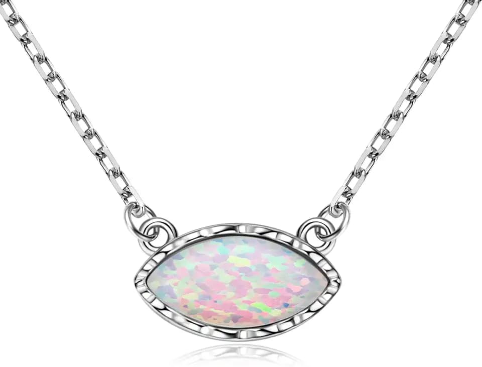 YUNKAI Opal Necklace for Women October Birthstone Jewelry Gifts