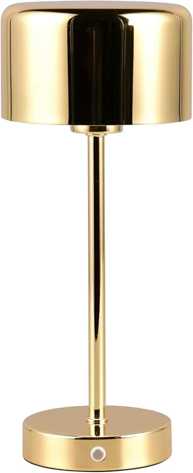 Reality Leuchten LED Akku Tischleuchte Jeff R59151103, Metall Messing poliert, inkl. 1.5 Watt LED, 4-fach Touch
